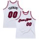 Men's Custom White Maroon-Black Authentic Throwback Basketball Jersey