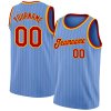 Men's Custom Light Blue Red Pinstripe Red-Gold Authentic Basketball Jersey