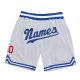 Men's Custom White Royal-Red Authentic Throwback Basketball Shorts