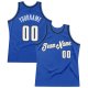 Men's Custom Blue White-Black Authentic Throwback Basketball Jersey