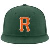 Custom Green Orange-White Stitched Adjustable Snapback Hat