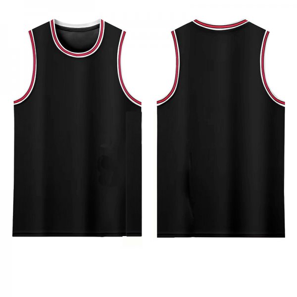 Men's Custom Black Red-White Authentic Throwback Basketball Jersey