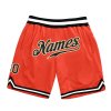 Men's Custom Orange Black-Old Gold Authentic Throwback Basketball Shorts